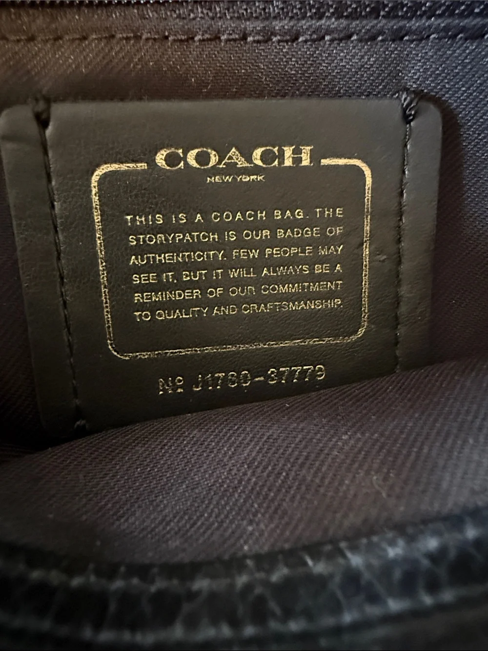 Coach Black Pebbled Leather Satchel with Gold-Tone Accents